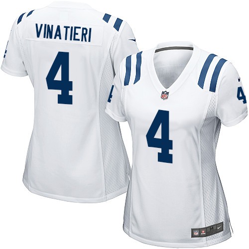 Women's Game Adam Vinatieri Nike Jersey White Road - #4 NFL Indianapolis Colts